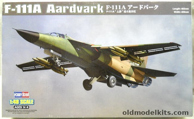 Hobby Boss 1/48 F-111A Aardvark - 67-113 Vietnam August 15 1973 (Camo) Or 39770 USAF (Gray and White), 80348 plastic model kit